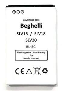 BATTERIA PER BEGHELLI SLV15 / SLV18 / SLV20 BL5C N70 BL-5C SLV 15 18 20 1100 mAh - Zdjęcie 1 z 3