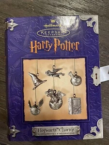 Harry Potter Hallmark Set of 6 Hogwarts Charms Pewter 2000 Keepsake Ornament - Picture 1 of 8