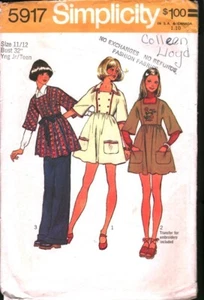 5917 Vintage Simplicity Sewing Pattern Juniors 1970s Mini Dress Tunic Jumper 11 - Picture 1 of 2
