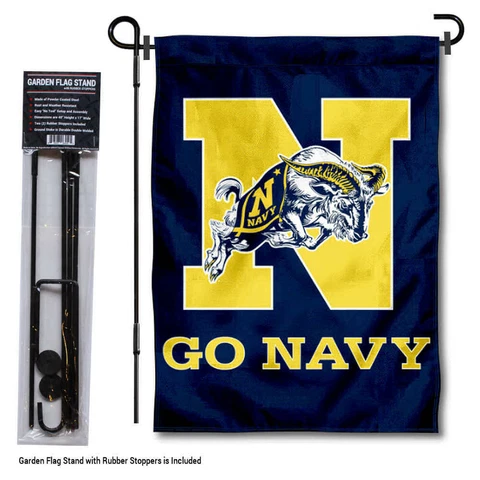 US Navy Midshipmen Go Navy Garden Flag and Yard Stand Cover