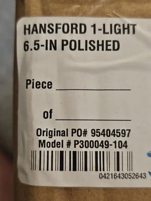 Pared tocador de baño de níquel pulido de 1 luz Progress Lighting Hansford Foto 1 de 4