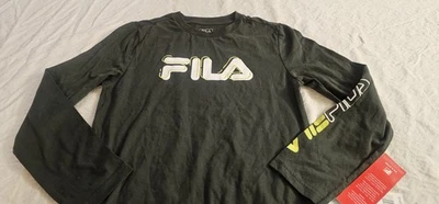 NUEVO CON ETIQUETAS FILA Camiseta Manga Larga Talla 10/12 M Logo Pullover Verde Foto 1 de 3