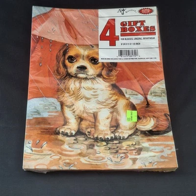 Pack de 4 cajas de regalo vintage para cachorros calidad AJ nuevas selladas 8x11 Foto 1 de 4