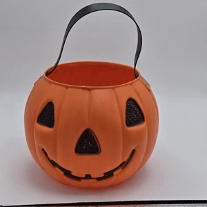 Vintage LMZ Corp JOL Blasform Trick or Treat Eimer Eimer Hexe auf dem Rücken - Bild 1 von 14