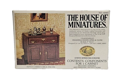House Miniatures Hutch 橱柜 40003 套件 大约 1750 - 1790 X-ACTO 全新 旧库存 — 第 1/4 张图片