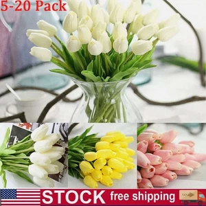 5-20pc Artificial Tulip Flowers Fake Flower Bouquet for Wedding Party Home Decor - Bild 1 von 21
