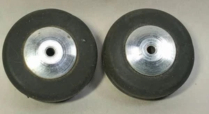 Vtg R/C Airplane Parts Lot Wheels Tires Landing Gear Aluminum Solid Rubber 1.5" - Picture 1 of 3