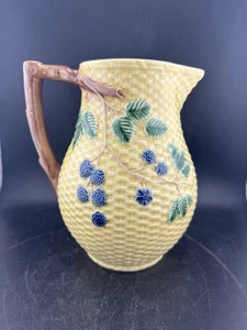 Tiffany & Co. Portugal Majolika Basketweave Brombeeren 7,25" Wasserkrug - Bild 1 von 16