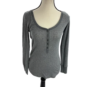Victoria's Secret Henley-Top Damen Größe XS Grau Langarm Thermo U-Ausschnitt - Bild 1 von 6