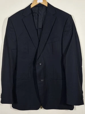 Z ZEGNA TwentyFourSeven Jacket Mens 40R Black Subtle Check Pure Wool Blazer - Image 1 of 4