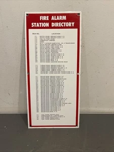 Porcelain Sign Fire Station directory Industrial Original Sign - Picture 1 of 11