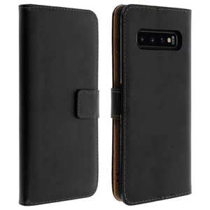 Housse pour Samsung Galaxy S10 Plus Etui Portefeuille Cuir Support Vidéo - Noir - Photo 1 sur 6