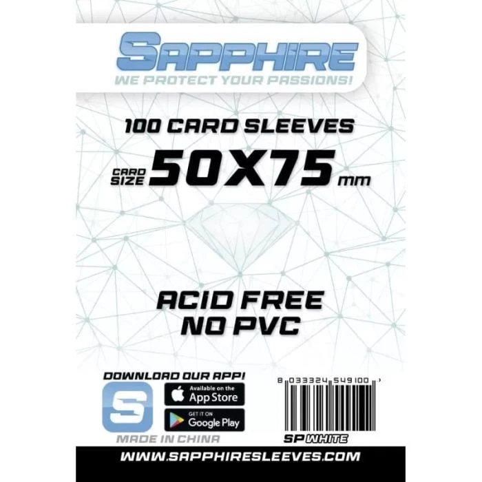 Bustine Sapphire Sleeves - White (50x75mm) (100pz)