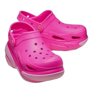 Crocs Bubble Crush Clogs Women's Sz 11 Pink Crush Rose Foule Crocs Men's Sz 9 - Picture 1 of 16