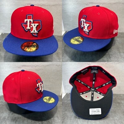 Texas Rangers Hat New Era 59FIFTY Core Alternate Logo Fitted Size 7 5/8 H61 - Image 1 of 4