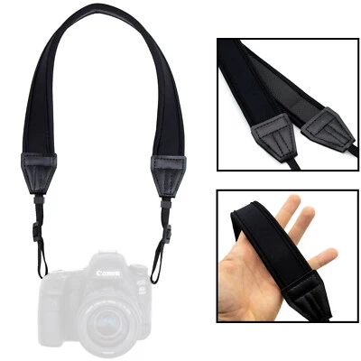 Kameragurt Neopren gepolstert Schwarz Schultergurt Neck Strap - Bild 1 von 4