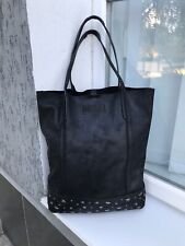 Y2K Diesel Black archive tote bag with genuine leather details vintage