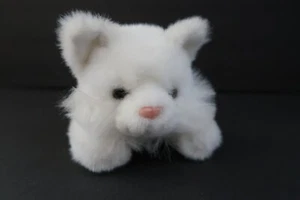 The Bearington Collection Sissy Jr 9" White Cat Kitten Plush Laying Kitty Beans - Picture 1 of 7