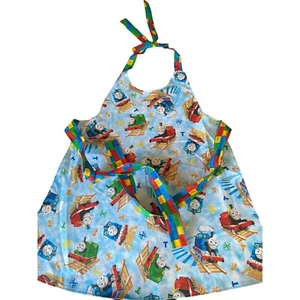 Handmade Child's Thomas the Train Full Apron Colorful - Picture 1 of 5