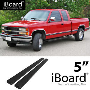 Running Board 5in Aluminum Black Fit Chevy GMC CK Pickup 2Dr Extended Cab 88-98