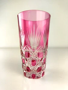 Weinbecher Weinglas Sektbecher Römerglas Kristall Baccarat Überfang Rosa - Bild 1 von 10