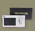 New True Religion Brand Jeans Sunter Wallet And Carabiner Gift Set Black Gold