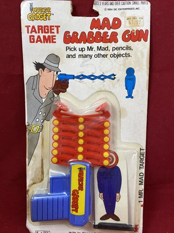 RARE INSPECTOR GADGET MAD GRABBER GUN & MAD TARGET 1984 JAK PAK NEW IN PACKAGE Cover