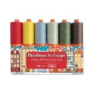 Aurifil Thread Christmas in Europe 6 LARGE SPOOLS COTTON 50WT 1422 Yds Each - Picture 1 of 2