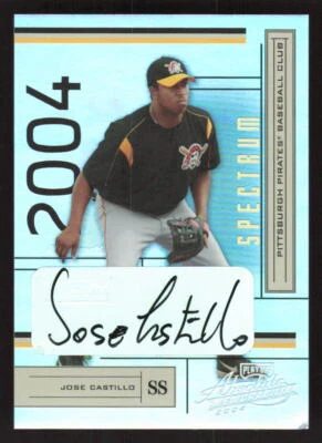 2004 PLAYOFF ABSOLUTE MEMORABILIA JOSE CASTILLO 164 MINT SIGNATURE SPECTRUM GOLD - Image 1 of 2