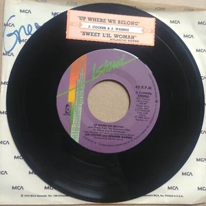 JOE COCKER & JENNIFER WARNES Up Where We Belong 45 7" BLUES SOUL Records Vinyl - Picture 1 of 2