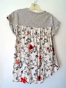 ***DOROTHEE SCHUMACHER Sz M striped floral TOP multicolor!! - Picture 1 of 5