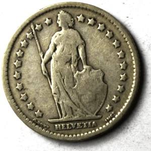 1906 B Switzerland One Franc Silver Coin KM# 24 - Picture 1 of 4