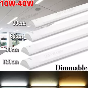 LED Slim Ceiling Batten Tube Light 30CM 60CM 90CM 120CM Linear Fluro Fluorescent - Picture 1 of 16