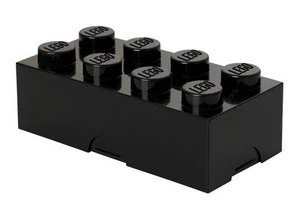LEGO 8 BRICK BACK TO SCHOOL SNACK LUNCH BOX 20cm x 10cm x 7.5cm BLACK - Picture 1 of 4