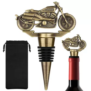 Motorcycle Shape Bottle Stopper Metal Wine Stoppers for Champagne Wine Saver - Foto 1 di 16