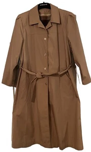 Vintage Woolrich Womens XL Trench Coat Zip Out Plaid Lining Classic Timeless USA - Picture 1 of 9