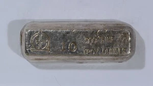 Vintage Omega M&B Mining 10 oz Rare Poured 999 Silver Bar - Picture 1 of 6