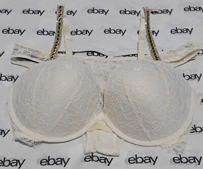 Новый Victoria's Secret очень сексуальный бюстгальтер пуш-ап кристаллы 36DD и бразильский комплект большой - Изображение 1 из 4