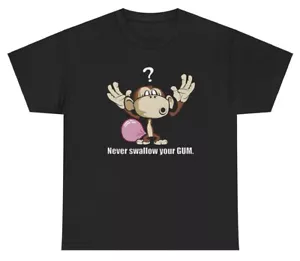 T-Shirt Never Swallow Your Gum lustig Affe Furz Mythos Meme Cartoon Humor Shirt - Bild 1 von 3