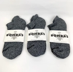 3-Pack Bombas Women's Charcoal Gray Ankle Socks Size Large - Picture 1 of 4