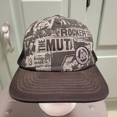 VTG K2 All Over Print AOP Black Mesh Trucker Snapback Hat Cap USA Made RARE - Image 1 of 4