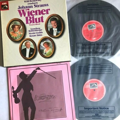 Strauss  Wiener Blut Vienna Blood, Boskovsky, Gedda 2Lp Vinyl Box Set SLS 5074 - Image 1 of 4
