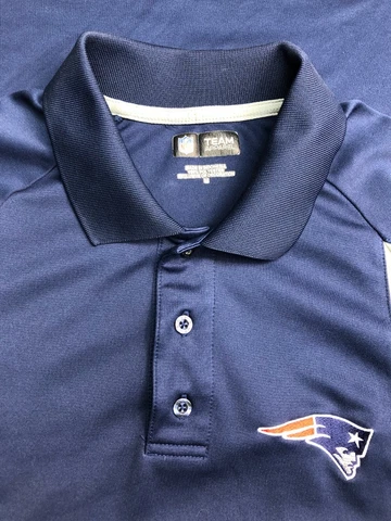NFL Mens Blue Short Sleeve Polo Shirt - New England Patriots - Size M Cover