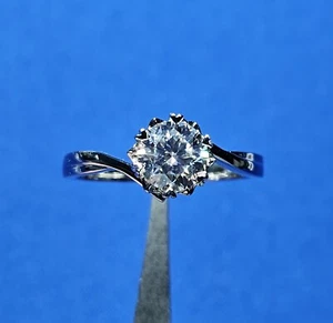 1ct Moissanite 925 Sterling Silver Womens Ring GRA Certified Size 8 New Style - Picture 1 of 9