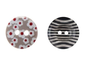 2-Hole Buttons - Floral or Zebra Stripe - Sewing Craft Dressmaking - Picture 1 of 3