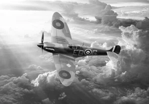 Impresiones en lienzo Supermarine Spitfire, blanco y negro varios tamaños envío gratuito - Imagen 1 de 2