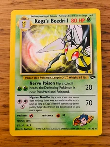Koga's Beedrill (9/132) Holo Gym Challenge Pokemon Card! FREE P&P! - Picture 1 of 38