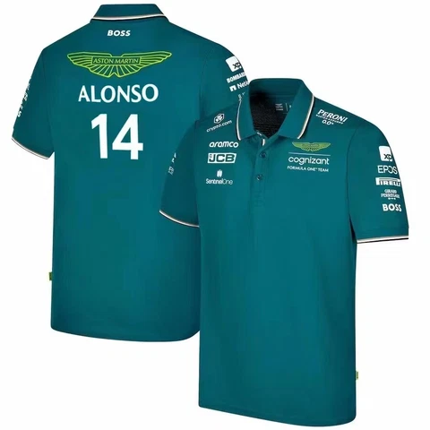 2023 Aston Martin F1 Racing Team Fernando Alonso #14 Polo Shirt and T-shirt Cover