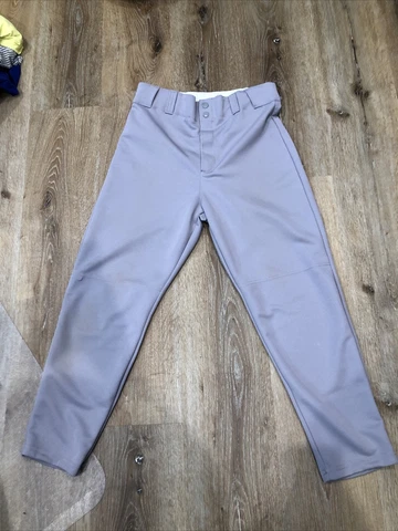 MLB Majestic Mens Light Grey Baseball Pants Size Small Elastic Waist Cover