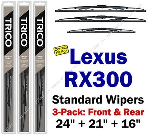 Wiper Blades 3-Pack Front Rear - fit 1999-2003 Lexus RX300 - 30240/210/30160 - Bild 1 von 1
